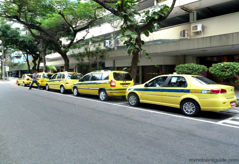 Taxi stand in leblon Rio brazil