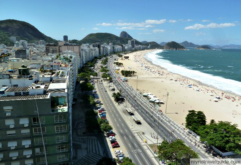 Copacabana Beach seen from hotel rooftop