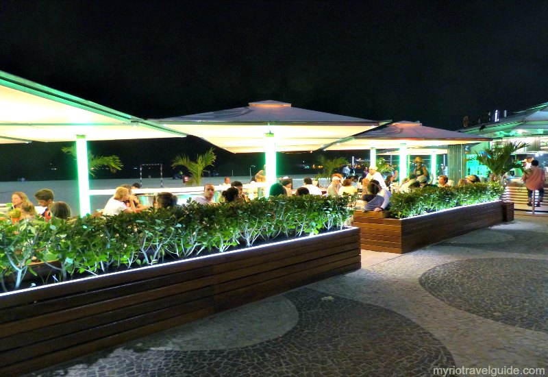 Copacabana beach sidewalk cafe at night