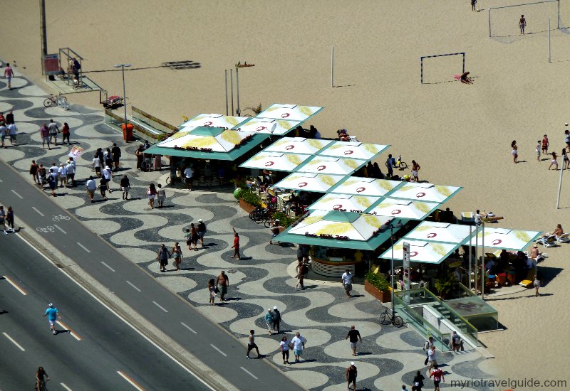 Copacabana cafe on the beach sidewalk