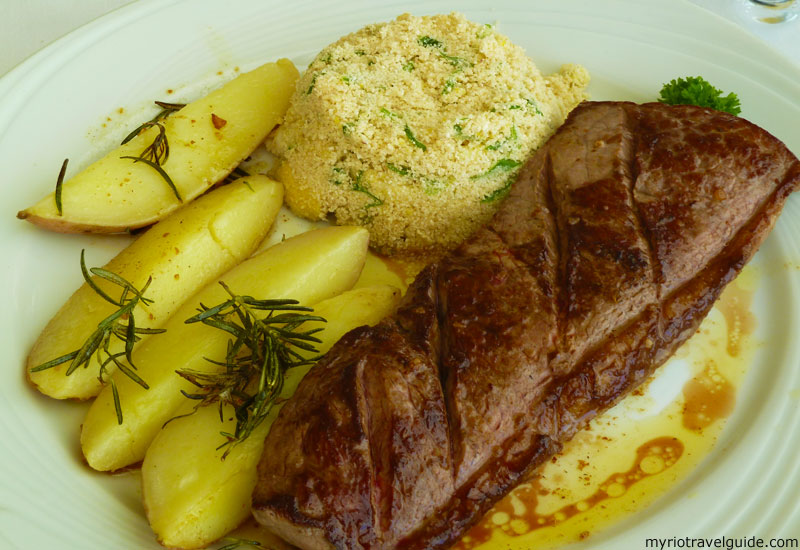 Steak dish at a restaurant in Rio de Janeiro - Brazil