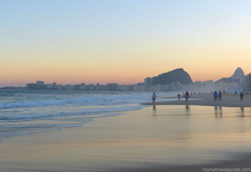 Copacabana beach end of the afternoon