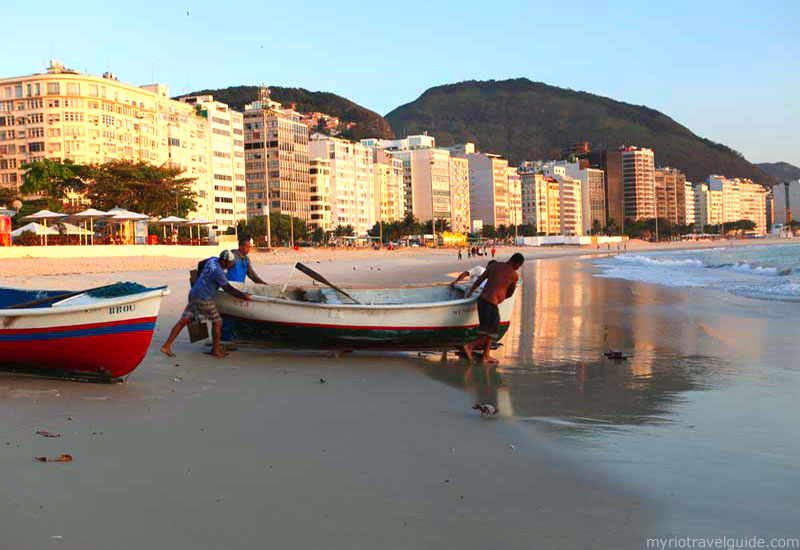 Fishmen on Copacabana beach